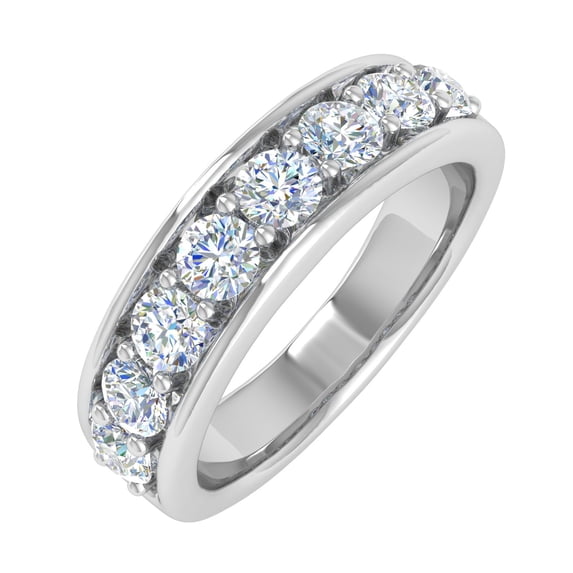 1 Carat Diamond Wedding Band Ring in 14K White Gold (Ring Size 4)