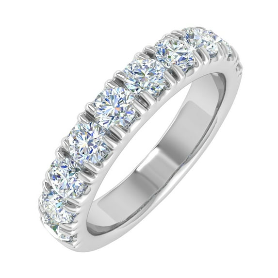 1 Carat Diamond Wedding Band Ring in 14K White Gold (Ring Size 6.5) (SI1-SI2 Clarity)