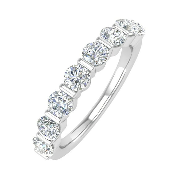 1 Carat Diamond Wedding Band Ring in 14K White Gold (Ring Size 6.75) - IGI Certified