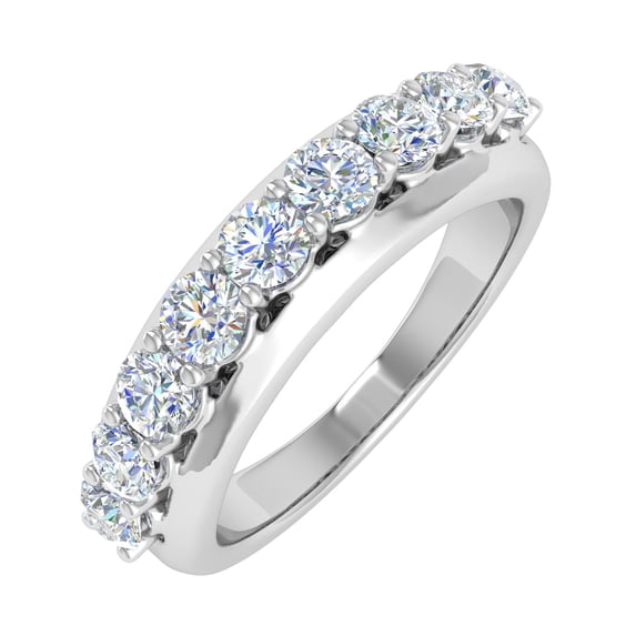 1 Carat Diamond Wedding Band Ring in 14K White Gold (Ring Size 7.5)