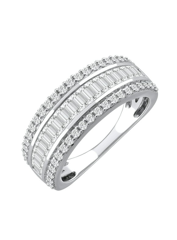 1 Carat Diamond Wedding Band Ring in 14K White Gold (Ring Size 7)