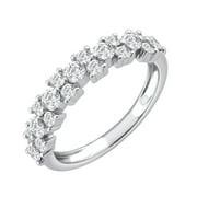 FINEROCK LLC 1 Carat Diamond Wedding Band Ring in 14K White Gold (Ring Size 7)