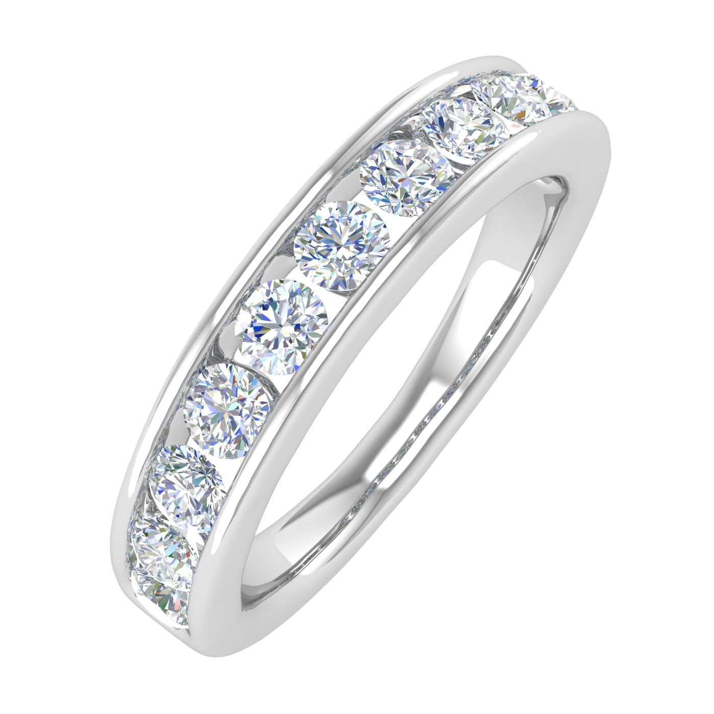 1 Carat Diamond Wedding Band Ring in 14K White Gold (Ring Size 8) - IGI ...