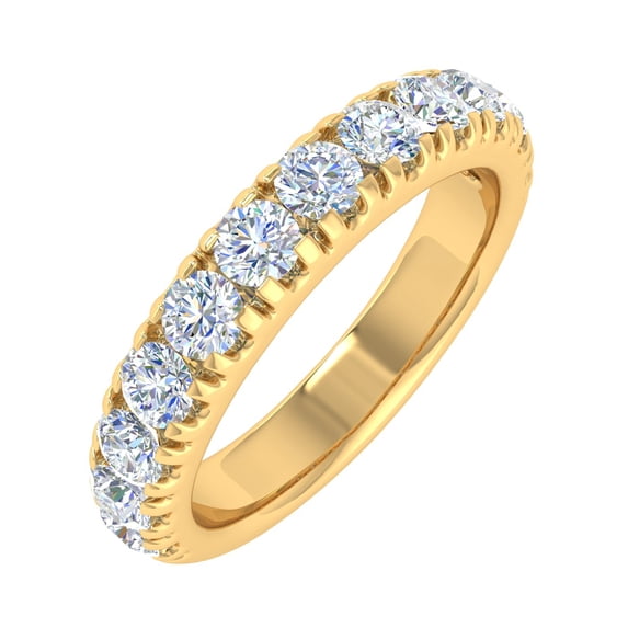 1 Carat Diamond Wedding Band Ring in 14K Yellow Gold (Ring Size 5) (SI1-SI2 Clarity)