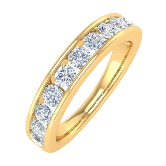 1 Carat Diamond Wedding Band Ring in 14K Yellow Gold (Ring Size 6) (SI1-SI2 Clarity)