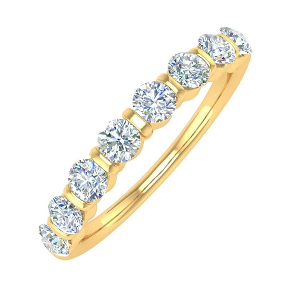 1 Carat Diamond Wedding Band Ring in 14K Yellow Gold (Ring Size 9.25) (SI1-SI2 Clarity)