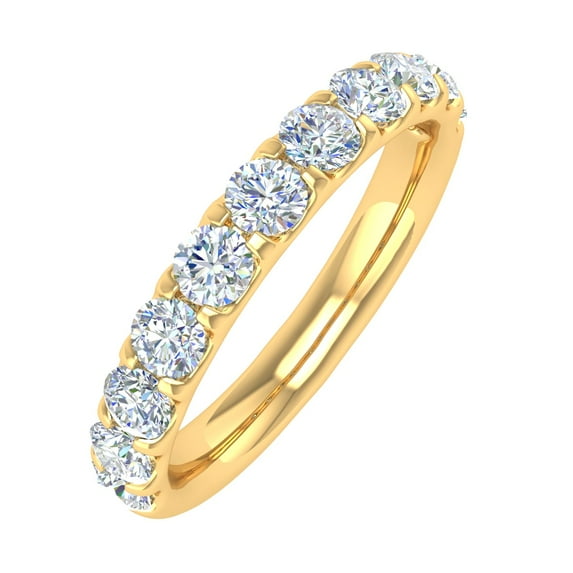 1 Carat Diamond Wedding Band Ring in 14K Yellow Gold (Ring Size 9.5) (SI1-SI2 Clarity)