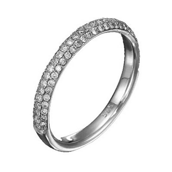 1 Carat Diamond Wedding Band Wedding Ring on 10k White Gold
