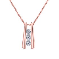 1 Carat Diamonds On 14K Rose Gold Pendant with 925 Sterling Silver Box Chain Necklace