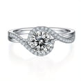thumbnail image 1 of 1 Carat Engagement Jewelry Wedding Band 925 Sterling Silver Round Brilliant Cut Moissanite Half Eternity Ring, 1 of 8
