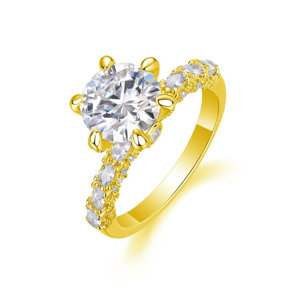 1 Carat Gold Moissanite Rings for Women D Color VVS1 925 Sterling Silver Round Cut Moissanite Wedding Rings Simulated Diamond Wedding Bands Lab Created Diamond Promise Rings