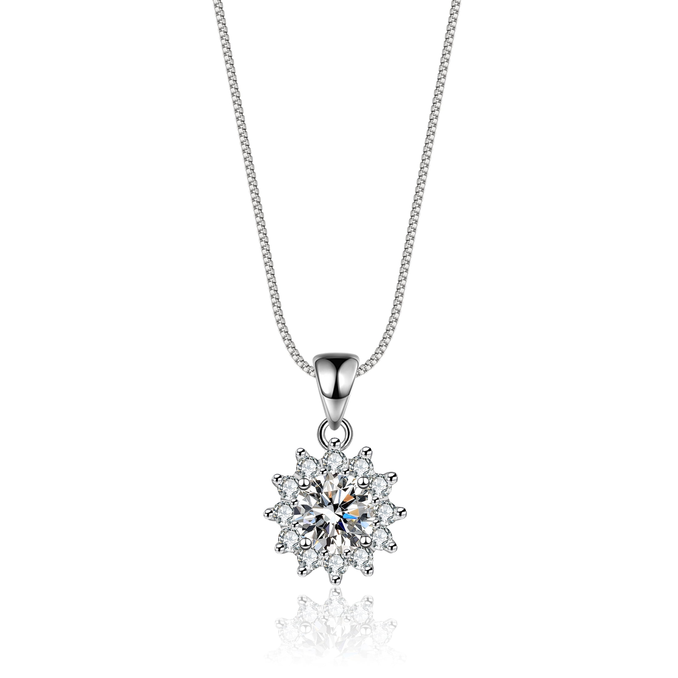 ATOBO 1 Carat Gorgeous Moissanite Pendant Necklaces for Women 925 Sterling Silver Necklace with Diamond 18K Plated Dainty Jewelry Product details