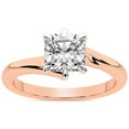 thumbnail image 1 of IGI Certified 1 Carat Cushion Shape Lab Grown Diamond Engagement Ring | 14K Rose Gold | Seraphina Twist Prongs Solitaire Diamond Ring | FG-VS1-VS2 Quality Friendly Diamonds, 1 of 6