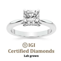 1 Carat IGI Certified Cushion Shape Lab Grown Diamond Engagement Ring | 14K White Gold | Azalea Classic Solitaire Diamond Ring | FG-VS1-VS2 Quality Friendly Diamonds