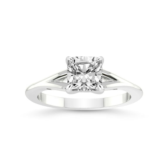 1 Carat IGI Certified Cushion Shape Lab Grown Diamond Engagement Ring | 14K White Gold | Cynthia Split Shank Diamond Ring | FG-VS1-VS2 Quality Friendly Diamonds
