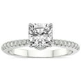 thumbnail image 1 of 1 Carat IGI Certified Cushion Shape Lab Grown Diamond Engagement Ring | 14K White Gold | Etienne Secret Halo Diamond Ring | FG-VS1-VS2 Quality Friendly Diamonds, 1 of 4