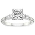 thumbnail image 1 of IGI Certified 1 Carat Cushion Shape Lab Grown Diamond Engagement Ring | 14K White Gold |Geneva Side Stone Diamond Ring | FG-VS Quality Friendly Diamonds, 1 of 6