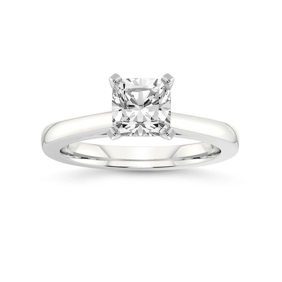 1 Carat IGI Certified Cushion Shape Lab Grown Diamond Engagement Ring | 14K White Gold |Teagan Solitaire Diamond Ring | FG-VS1-VS2 Quality Friendly Diamonds