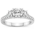 thumbnail image 1 of 1 Carat IGI Certified Cushion Shape Lab Grown Diamond Engagement Ring | 14K White Gold |Tiara Three Stone Diamond Ring | FG-VS1-VS2 Quality Friendly Diamonds, 1 of 5
