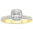 thumbnail image 1 of IGI Certified 1 Carat Cushion Shape Lab Grown Diamond Engagement Ring | 14K Yellow Gold | Elle Classic Halo Diamond Ring | FG-VS1-VS2 Quality Friendly Diamonds, 1 of 6