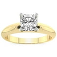 thumbnail image 1 of 1 Carat IGI Certified Cushion Shape Lab Grown Diamond Engagement Ring | 14K Yellow Gold |Eloise Solitaire Knife Edge Diamond Ring | FG-VS1-VS2 Quality Friendly Diamonds, 1 of 4