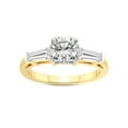 thumbnail image 1 of 1 Carat IGI Certified Cushion Shape Lab Grown Diamond Engagement Ring | 14K Yellow Gold |adison Three Stone Side Baguette Diamond Ring | FG-VS1-VS2 Quality Friendly Diamonds, 1 of 4