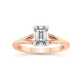 thumbnail image 1 of 1 Carat IGI Certified Emerald Shape Lab Grown Diamond Engagement Ring | 14K Rose Gold | Cynthia Split Shank Diamond Ring | FG-VS1-VS2 Quality Friendly Diamonds, 1 of 5