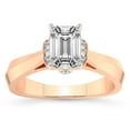 thumbnail image 1 of IGI Certified 1 Carat Emerald Shape Lab Grown Diamond Engagement Ring | 14K Rose Gold | Delanie Side Cuff Lab Diamond Ring | FG-VS1-VS2 Quality Friendly Diamonds, 1 of 6