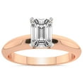 thumbnail image 1 of 1 Carat IGI Certified Emerald Shape Lab Grown Diamond Engagement Ring | 14K Rose Gold |Eloise Solitaire Knife Edge Diamond Ring | FG-VS1-VS2 Quality Friendly Diamonds, 1 of 4