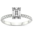 thumbnail image 1 of 1 Carat IGI Certified Emerald Shape Lab Grown Diamond Engagement Ring | 14K White Gold |Olivia Secret Halo Diamond Ring | FG-VS1-VS2 Quality Friendly Diamonds, 1 of 4