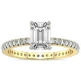 thumbnail image 1 of 1 Carat IGI Certified Emerald Shape Lab Grown Diamond Engagement Ring | 14K Yellow Gold | Claire Full Eternity Diamond Ring | FG-VS1-VS2 Quality Friendly Diamonds, 1 of 4