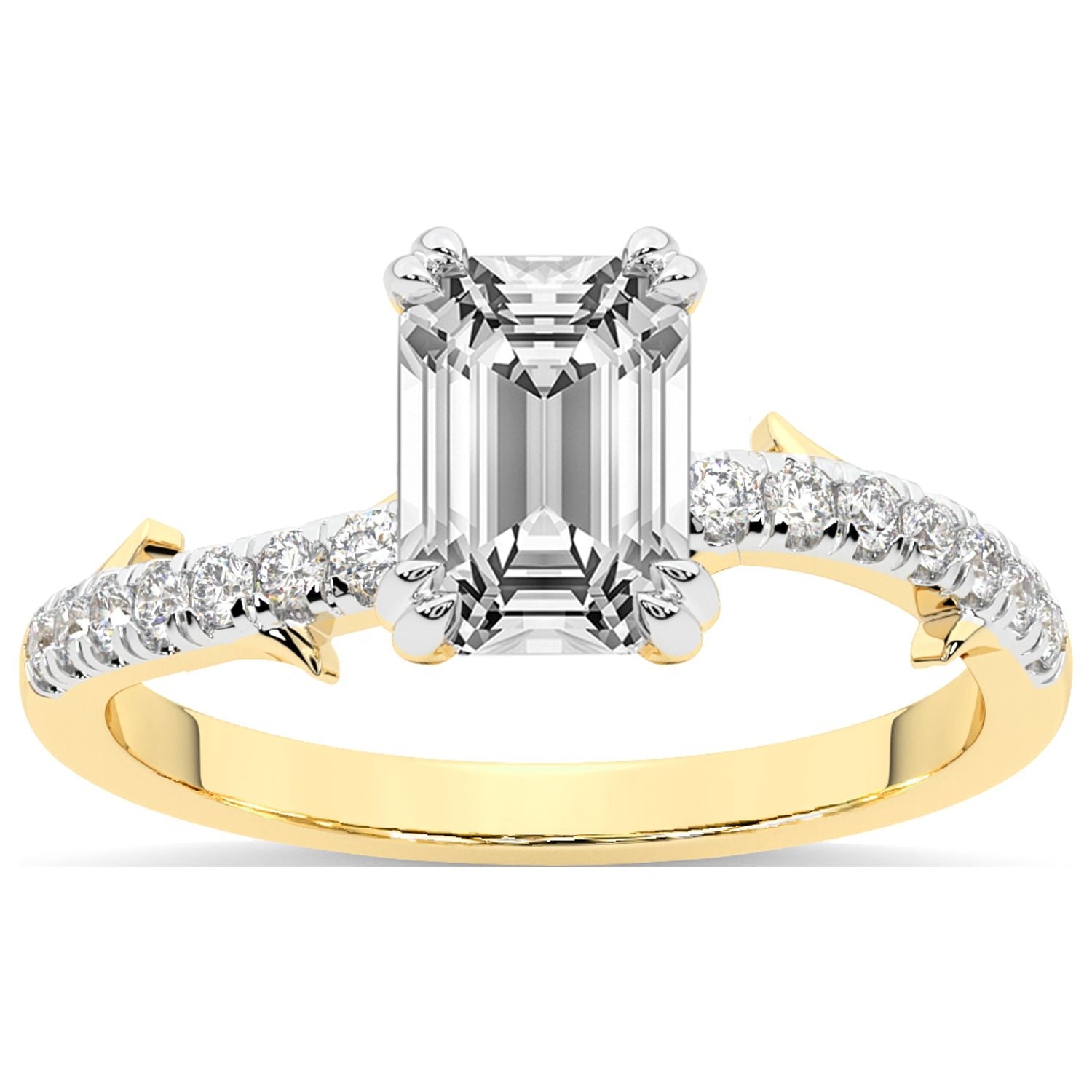 1 Carat IGI Certified Emerald Shape Lab Grown Diamond Engagement Ring ...