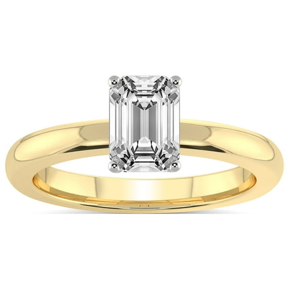 IGI Certified 1 Carat Emerald Shape Lab Grown Diamond Engagement Ring | 14K White Gold |Quinn Solitaire Diamond Ring | FG-VS Quality Friendly Diamonds