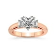 thumbnail image 1 of IGI Certified 1 Carat Heart Shape Lab Grown Diamond Engagement Ring | 14K Rose Gold |Denise Three stone Side Emerald Lab Diamond Ring | FG-VS1-VS2 Quality Friendly Diamonds, 1 of 6