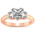 thumbnail image 1 of 1 Carat IGI Certified Heart Shape Lab Grown Diamond Engagement Ring | 14K Rose Gold |Dianna Three Stone Side Trapezium Diamond Ring | FG-VS1-VS2 Quality Friendly Diamonds, 1 of 5