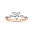 thumbnail image 1 of 1 Carat IGI Certified Heart Shape Lab Grown Diamond Engagement Ring | 14K Rose Gold | Zoey Eternity Lab Diamond Ring | FG-VS1-VS2 Quality Friendly Diamonds, 1 of 5