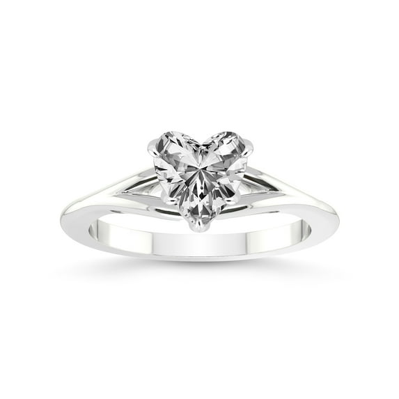 1 Carat IGI Certified Heart Shape Lab Grown Diamond Engagement Ring | 14K White Gold | Cynthia Split Shank Lab Diamond Ring | FG-VS1-VS2 Quality Friendly Diamonds