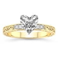 thumbnail image 1 of IGI Certified 1 Carat Heart Shape Lab Grown Diamond Engagement Ring | 14K Yellow Gold | Antique Allure Vintage Lab Diamond Ring | FG-VS1-VS2 Quality Friendly Diamonds, 1 of 6