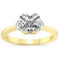 thumbnail image 1 of 1 Carat IGI Certified Heart Shape Lab Grown Diamond Engagement Ring | 14K Yellow Gold | Antonia Three Stone Half Moonset Diamond Ring | FG-VS1-VS2 Quality Friendly Diamonds, 1 of 5