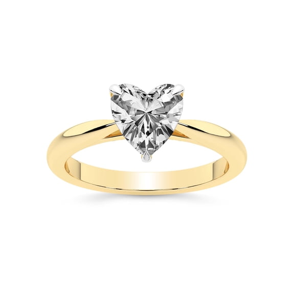 1 Carat IGI Certified Heart Shape Lab Grown Diamond Engagement Ring | 14K Yellow Gold | Azalea Classic Solitaire Diamond Ring | FG-VS1-VS2 Quality Friendly Diamonds