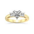 thumbnail image 1 of 1 Carat IGI Certified Heart Shape Lab Grown Diamond Engagement Ring | 14K Yellow Gold | Emery Three Stone With Cushion Shape Side Lab Diamond Ring | FG-VS1-VS2 Quality Friendly Diamonds, 1 of 5