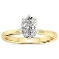 thumbnail image 1 of 1 Carat | IGI Certified Oval Shape Lab Grown Blooming Petal Secret Halo Diamond Engagement Ring For Women | 14K Yellow Gold | FG-VS1-VS2 Quality Friendly Diamonds, 1 of 6
