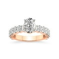 thumbnail image 1 of 1 Carat IGI Certified Oval Shape Lab Grown Diamond Engagement Ring | 14K Rose Gold | Lillian Eternity Oval Shape Side Lab Diamond Ring | FG-VS1-VS2 Quality Friendly Diamonds, 1 of 5