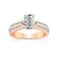 thumbnail image 1 of 1 Carat IGI Certified Oval Shape Lab Grown Diamond Engagement Ring | 14K Rose Gold | Sandra Side Stone Lab Diamond Ring | FG-VS1-VS2 Quality Friendly Diamonds, 1 of 5