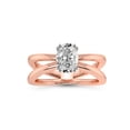 thumbnail image 1 of IGI Certified 1 Carat Oval Shape Lab Grown Diamond Engagement Ring | 14K Rose Gold | Stella Criss Cross Solitaire Lab Diamond Ring | FG-VS1-VS2 Quality Friendly Diamonds, 1 of 6