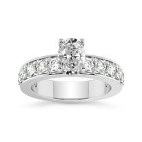 IGI Certified 1 Carat Oval Shape Lab Grown Diamond Engagement Ring | 14K White Gold | Adele Side Stone Lab Diamond Ring | FG-VS1-VS2 Quality Friendly Diamonds