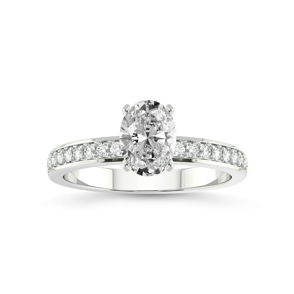 1 Carat IGI Certified Oval Shape Lab Grown Diamond Engagement Ring | 14K White Gold |Charm Of Love Eternity Lab Diamond Ring | FG-VS1-VS2 Quality Friendly Diamonds