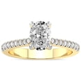 thumbnail image 1 of 1 Carat IGI Certified Oval Shape Lab Grown Diamond Engagement Ring | 14K Yellow Gold | Amy Tapered Eternity Lab Diamond Ring | FG-VS1-VS2 Quality Friendly Diamonds, 1 of 5