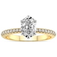 thumbnail image 1 of 1 Carat IGI Certified Oval Shape Lab Grown Diamond Engagement Ring | 14K Yellow Gold | Etienne Secret Halo Lab Diamond Ring | FG-VS1-VS2 Quality Friendly Diamonds, 1 of 5