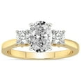 thumbnail image 1 of IGI Certified 1 Carat Oval Shape Lab Grown Diamond Engagement Ring | 14K White Gold | Intricacy Three Stone Lab Diamond Ring | FG-VS1-VS2 Quality Friendly Diamonds, 1 of 6